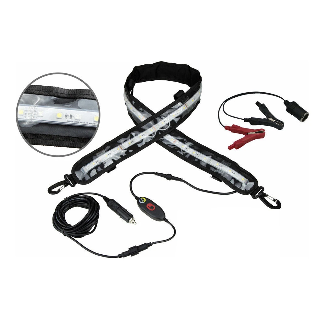 DC12V Waterproof  Dual color Amber + White LED Flexible Camping Strip Light Kit Tent Lighting Bar