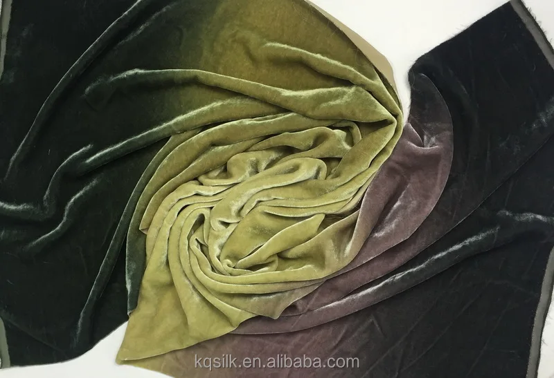 
Hangzhou ladies garment hand print shade col silk velvet fabric 