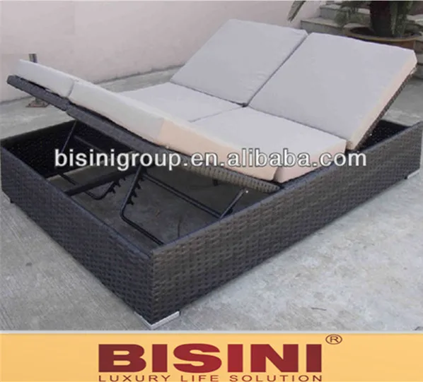 Adjustable double rattan sunbed/Lounge chair (BF10-R63)