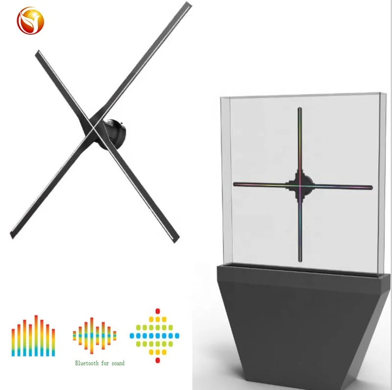 2019 Latest WIFI APP&Bluetooth Micro 3D Hologram Display Projector 3D Hologram Advertising Fan