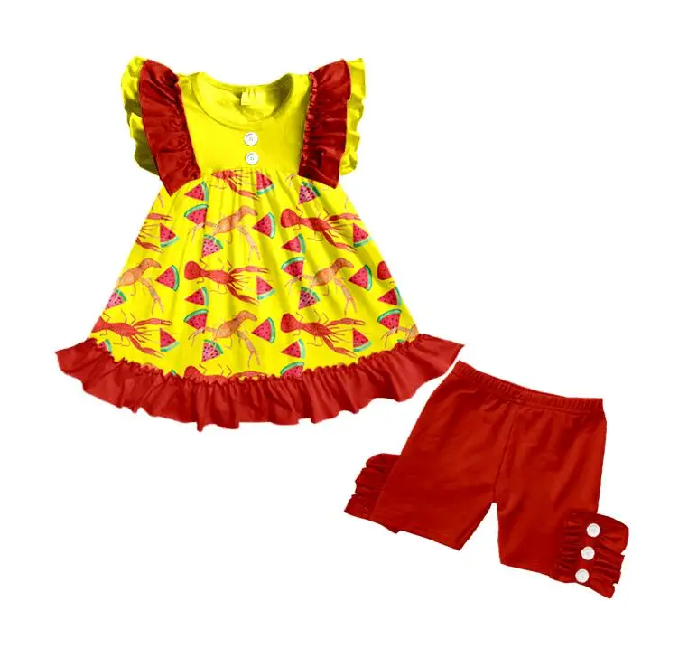 
Hot sale ruffle ice cream boutique children clothes 