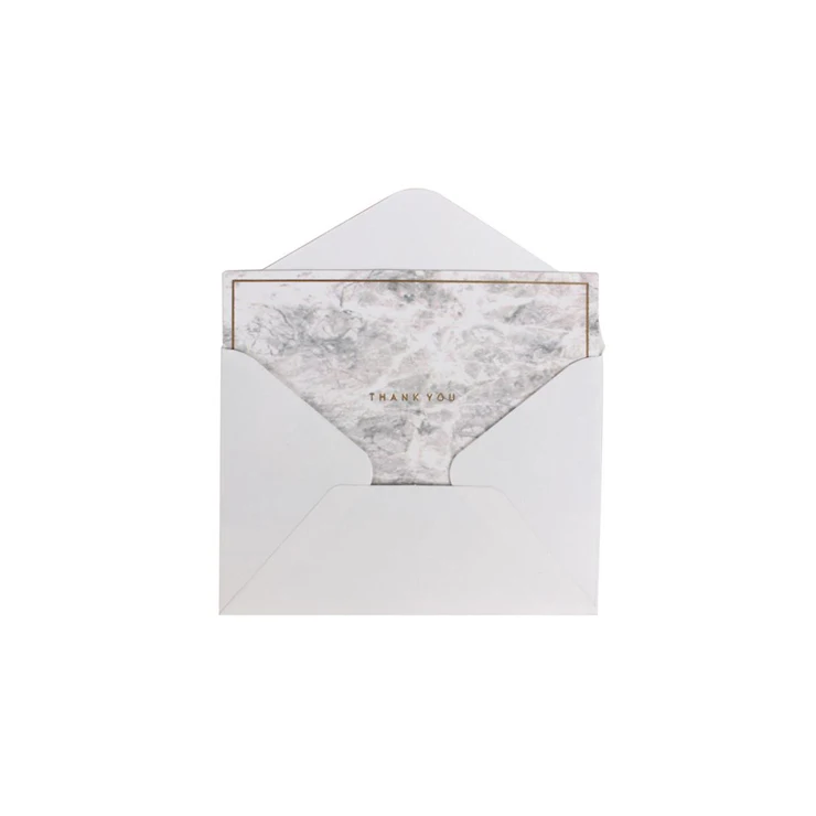 Wholesale custom marble pattern thank you card with envelope