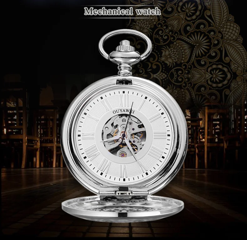 316L stainless steel skeleton case back pocket automatic watches best brand christmas pocket watch
