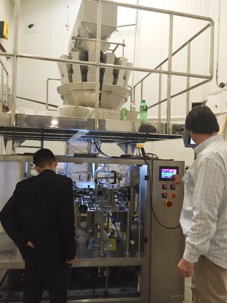 Excellent frozen shrimp and seafood packing machine with multihead weigher