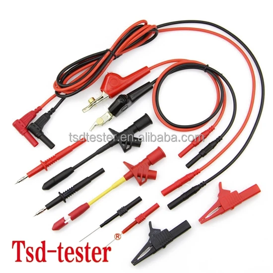 4mm Banana to Banana Plug Test Lead Red & Black Kit for Multimeter Cable Match the Alligator Clip Test Probe