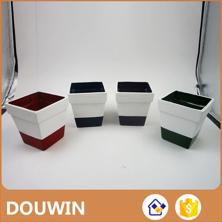 Лучшие продажи квадратных керамический горшок цветочный сад с высокое качество