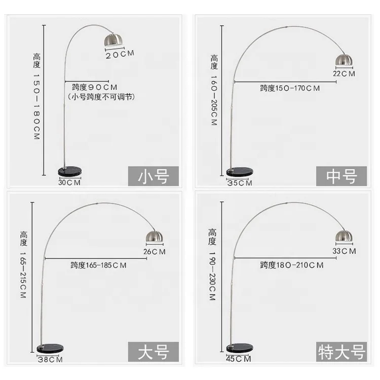 Modern Fishing Metal Standing Arc Floor Lamp For Living Room