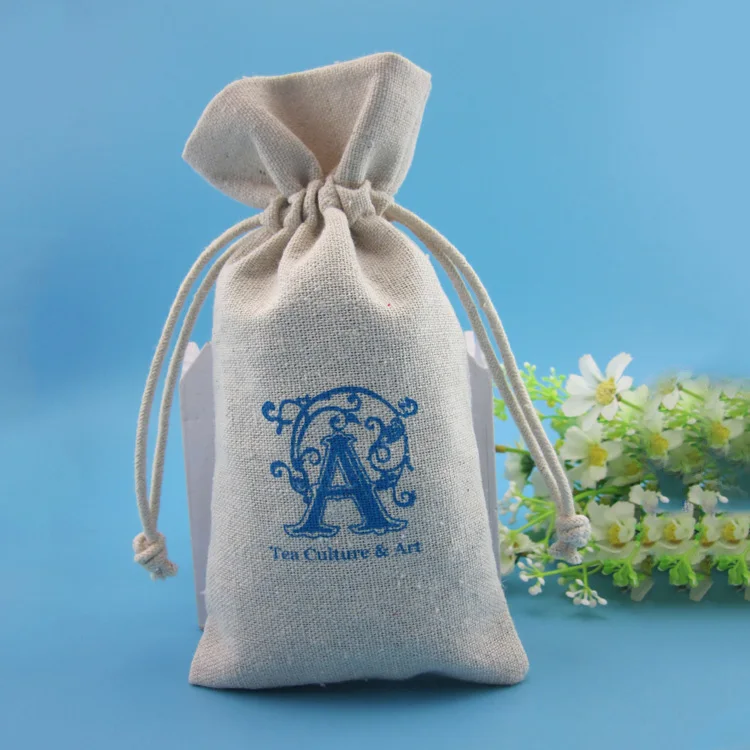 Custom Gift Cosmetic Hair Extension Packing Drawstring Jute Bag Cosmetic Bags