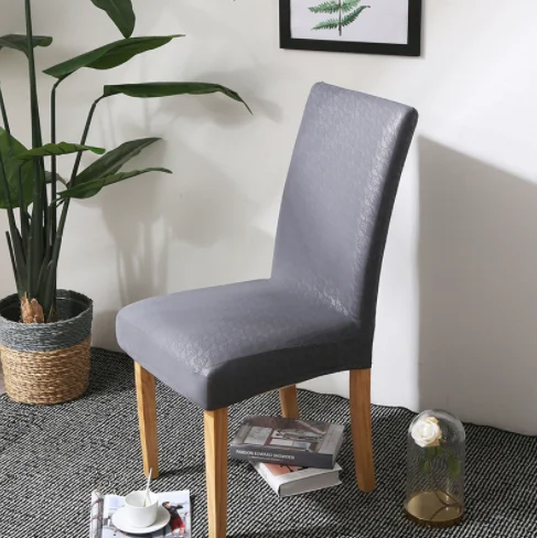 2019 Home Restaurant Dining Chair Cover Backrest Cushion  Waterproof, oil-proof and dust-proof PU Leather Elastic Chair Cover