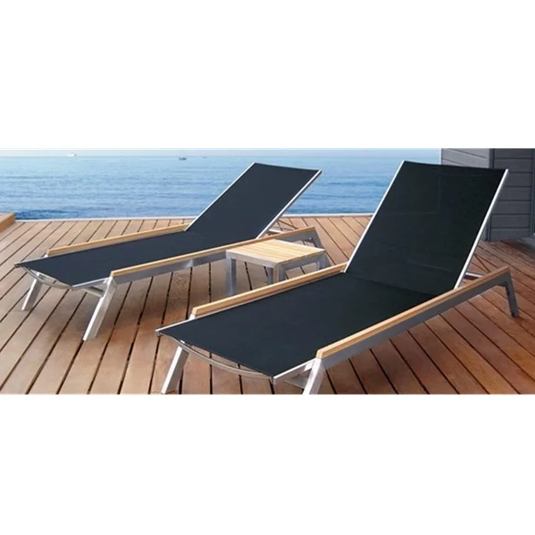 New Arrival Recliner Waterproof sun bed, Aluminium Brushed Beach Chair Sun Lounger