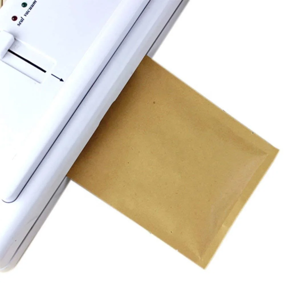 Natural Reusable Biodegradable Kraft Paper Foil Lined Heat Seal 3 side Flat Pouch Coffee Bag