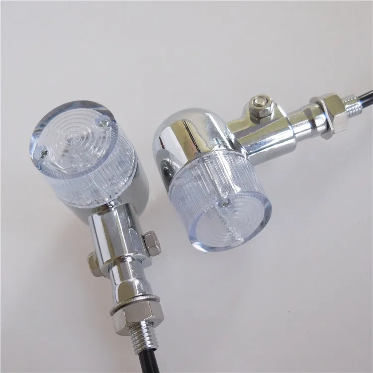 Aluminum Vintage Classic Motorcycle Amber Turn Signals LED Indicators Blinkers Lights CAFE RACER