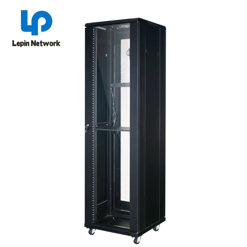 nignbo lepin supplier black perforated door 19inch used server rack 32u used fan led network computer cabinet  for data center