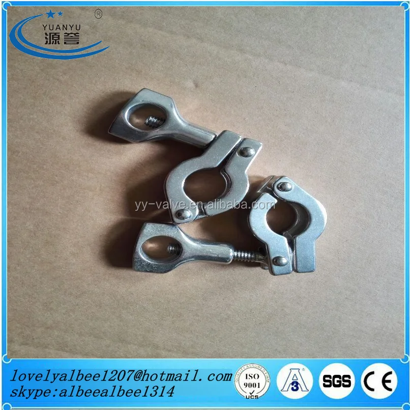 
sanitary stainless steel SS201 SS202 SS304 SS316L single pin heavy duty clamp pipe clamp 