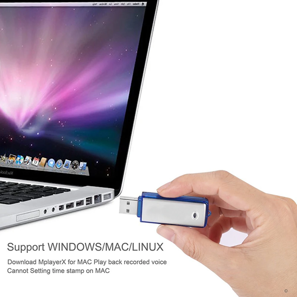 Support MP3 Player 8GB USB Flash Drive Mini Dictaphone
