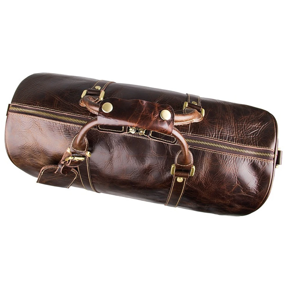 Embassy Diplomatist Italian Design Brown Leather Shoulder Bag Trolley Luggage Wheels Travel Bag