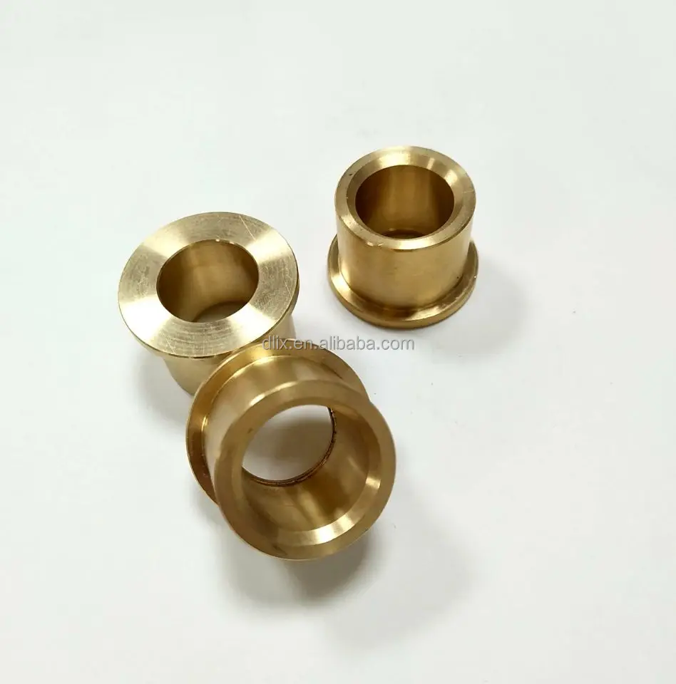 Brass non thread CNC parts / brass sleeve bushing / flange bushing