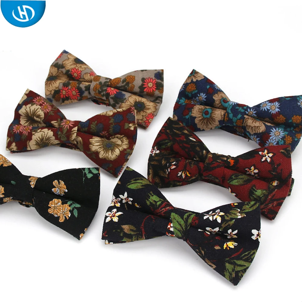 
 Хлопковый мужской галстук-бабочка с цветочным принтом по низкой цене  