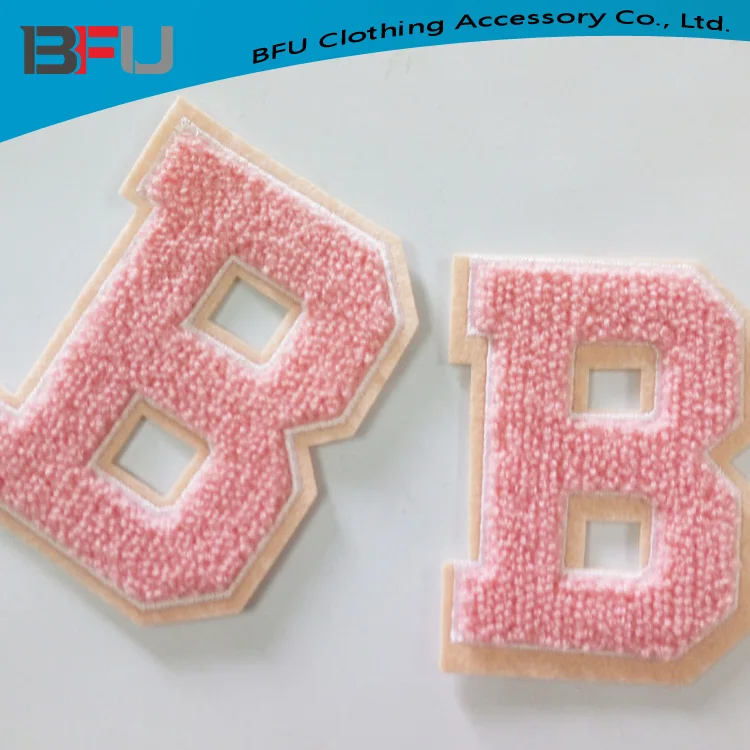 high quality custom chenille letter H patches custom letter H patch