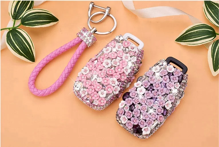 Women Ceramic carving PC Car Key Holder For New E Klasse W213 S213 GLE Cover with strap