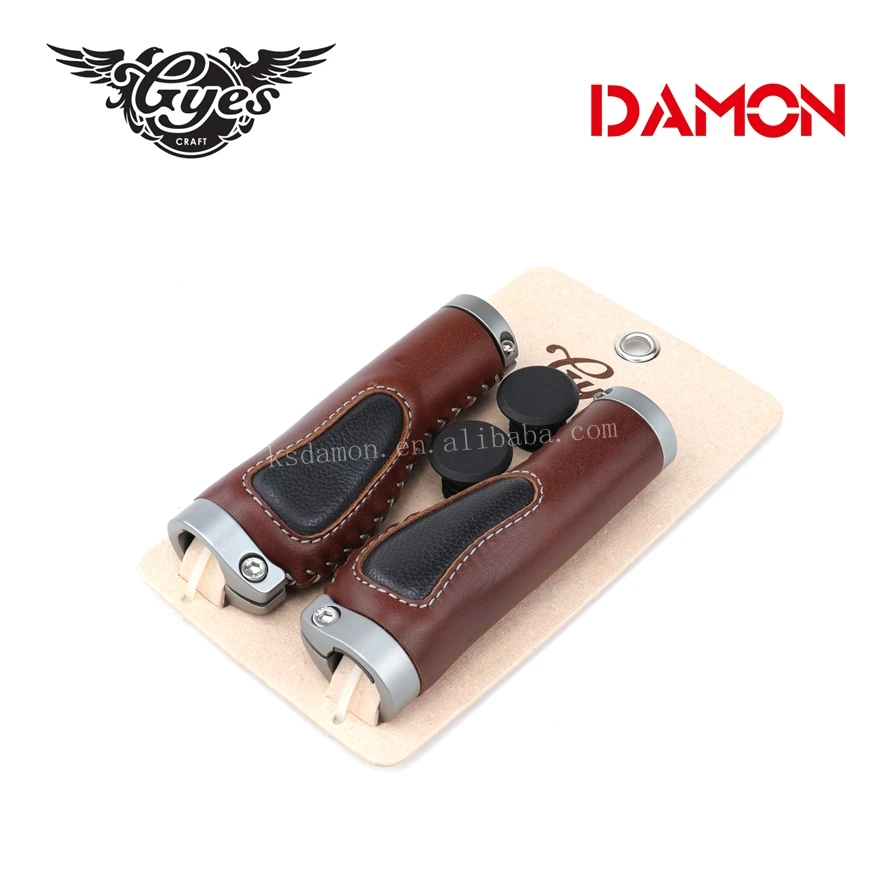 High Quality Gyes G-726U Cow Leather Retro Bicycle Handlebar Grips