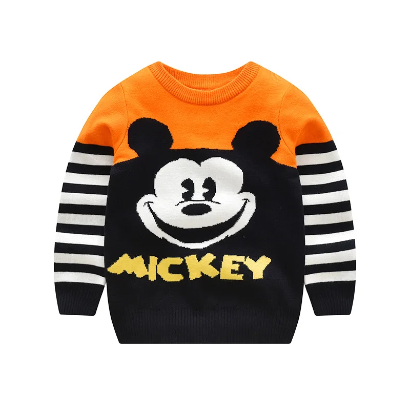 
Kids boys Mickey cartoon jacquard children sweaters wholesale types casual pullover baby bibs 