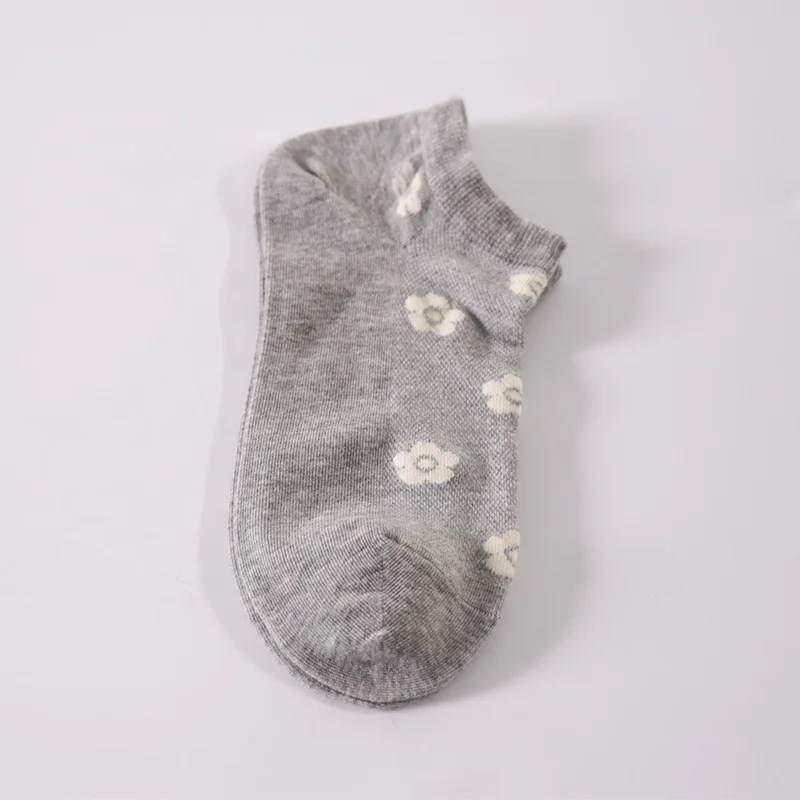 China factory cozy high quality jacquard lady cotton korean ankle woman socks