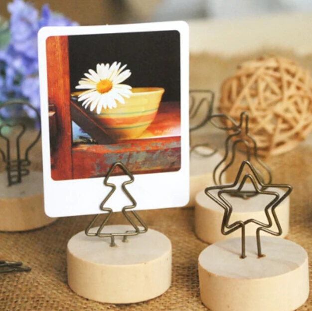 factory business card clip holder wooden sring clip