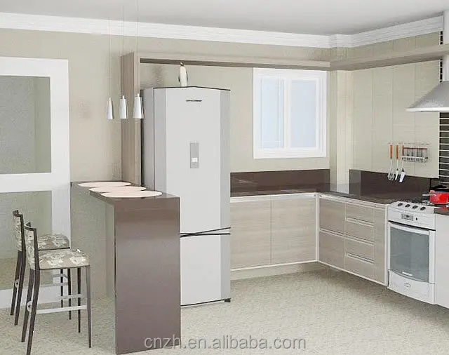 Competitive Price 2015 high glossy Red color Laquer Finished MDF modern kitchen cabinets