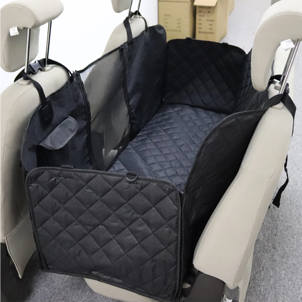 
600D Oxford Fabric Waterproof Dog Car Seat Cover with Mesh Window Pet Travel & Outdoors 