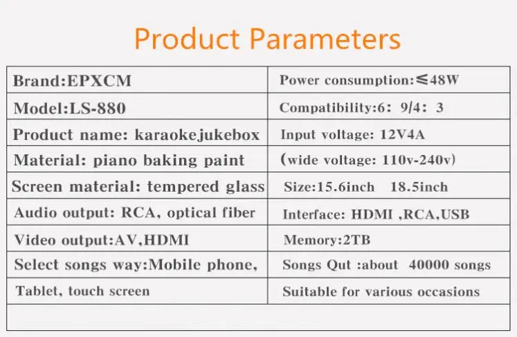 
China Factory Portable With Hard Disk Karaoke Machine Player 