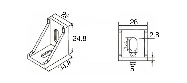 3030 Aluminium Internal Corner Angle L Brackets Connector for Aluminum Profile 3030 Series