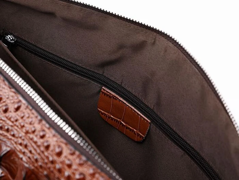 Dreamtop DTG539 luxury crocodile grain leather lawyer handbag cowhide leather vintage style laptop leather briefcase