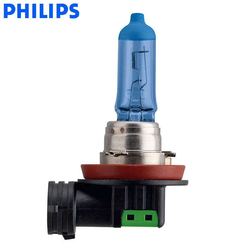 Philips H11 12V 55W Diamond Vision 5000K Super White Light Halogen Bulbs Car Headlight Fog Lamp 12362DV S2, Pair