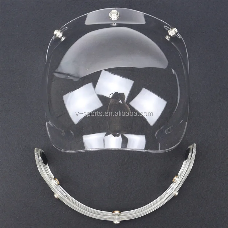 Compatible Motorcycle Bubble Visor 3 pin buckle Motorbike Helmet glass UV 400 Protection visor
