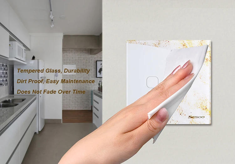 EU/UK Standard SESOO  Smart home automation 3 Gang smart wireless Wall LED Light Remote Control Touch Switch