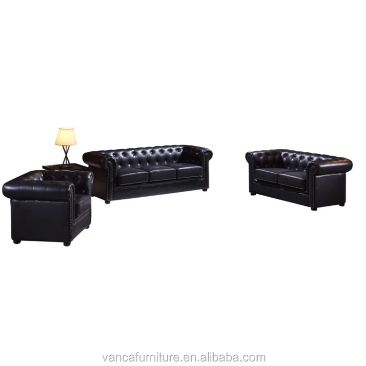 Antique Living Room Furniture Italy Chesterfield Brown Leather Sofa