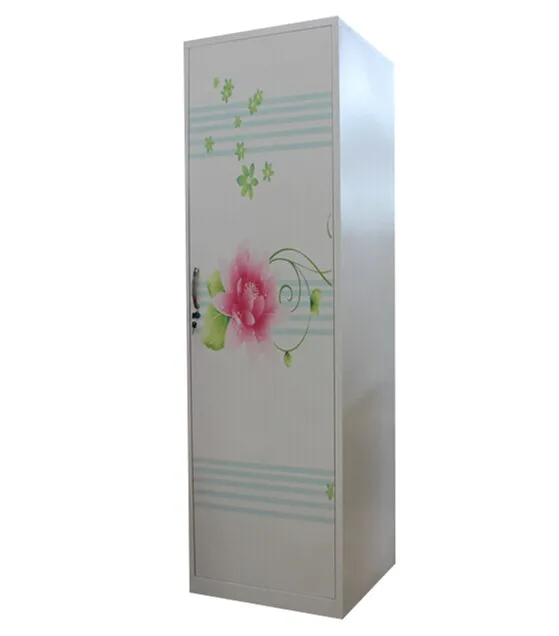 Multi-purpose single door flower painted home metal almirah designs with price