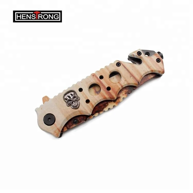 Camouflage Coated All Parts Stainless Steel Unique design Outdoor Surviving floding knife