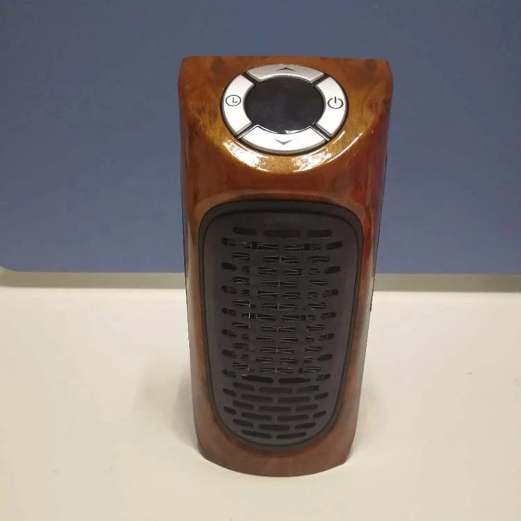 350W Electric Plug in plug-in Mini Heater Fan Heater with Heat Water Transfer Printing Wooden color