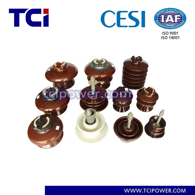 E95 Chinese manufacturer TCI high voltage porcelain pin insulator for Transmission line with spindle