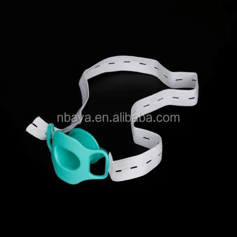 Disposable medical mouth guard endoscopy bite block with strap