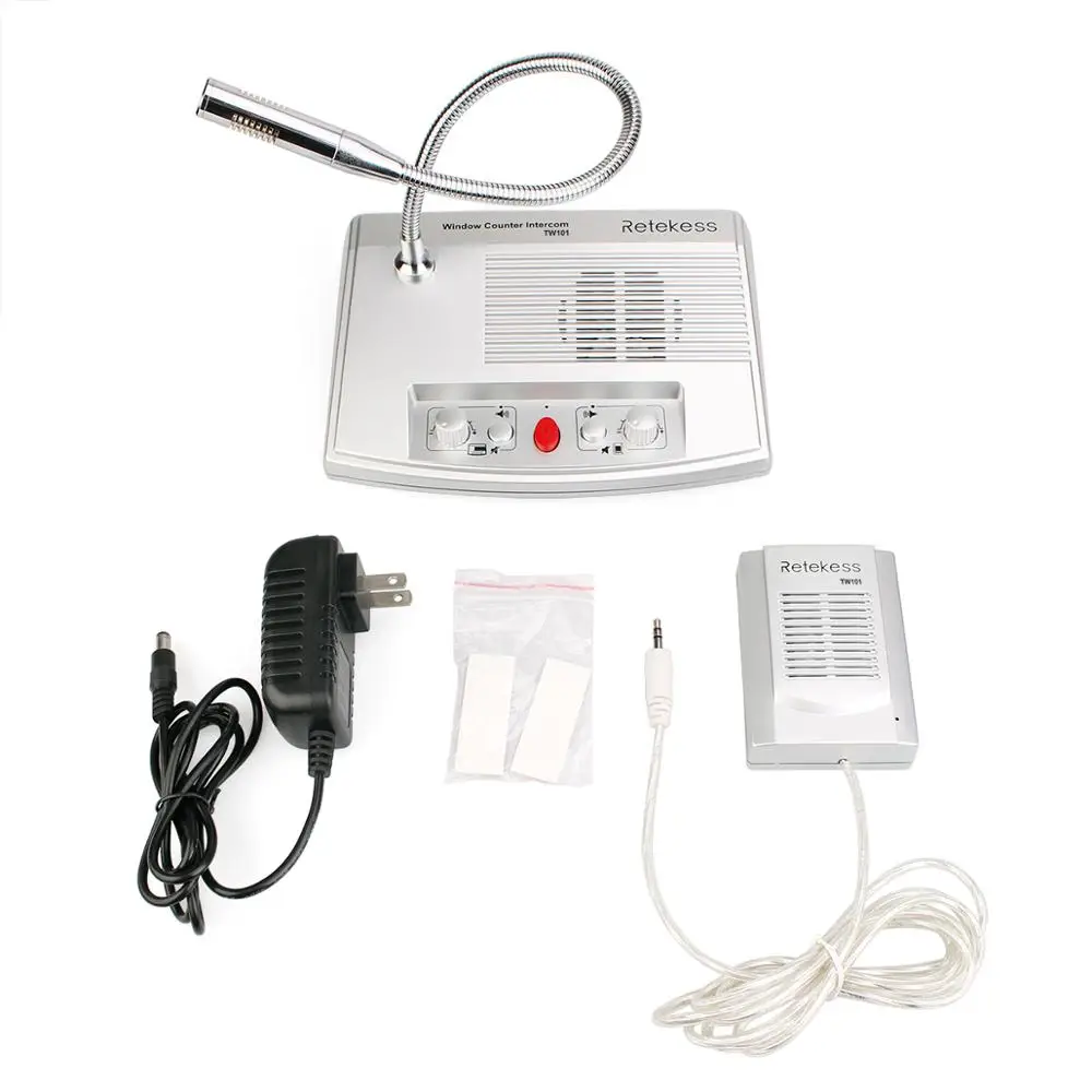 Bank Counter Dual-Way Intercommunication Window Speaker Intercom System for Bank Hospital with Anti-theft Glass Retekess TW101