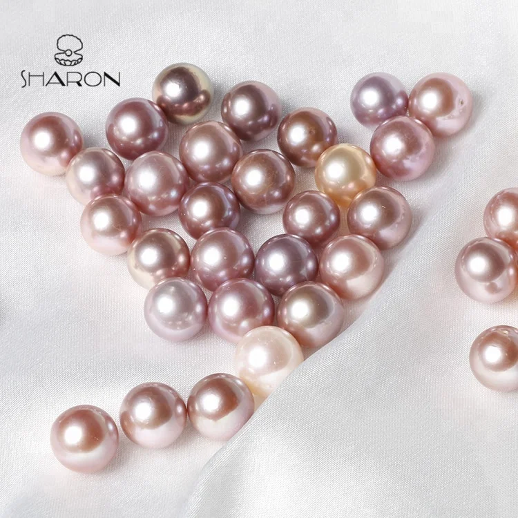 Bulk Wholesale 10-12mm High Luster Cultured Freshwater Round A Pink Lavender Edison Pearls