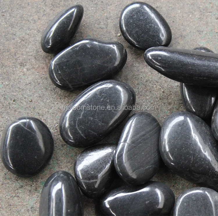 
black large river rock stones 