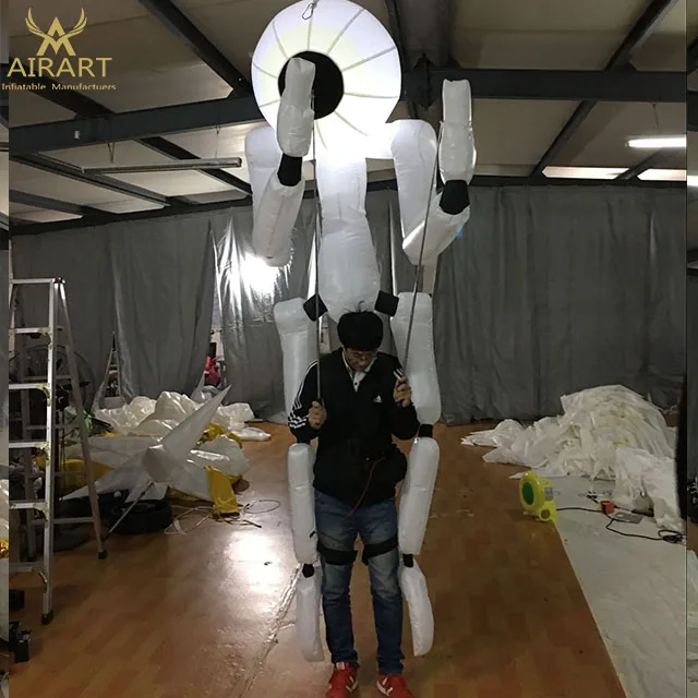 3mH inflatable LED lighting robot shaped costume for party supply
