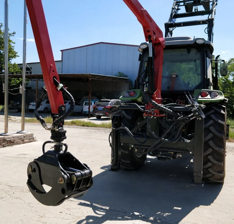 Forest implement tractor truck link timber grab hydraulic grapples