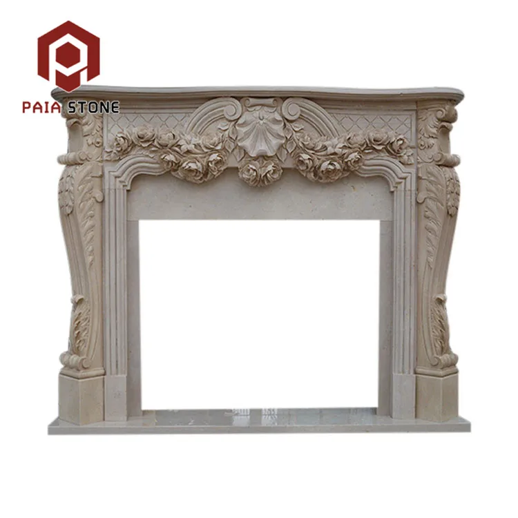 
High Quality Carved Indoor Decorative Marble Fireplace 