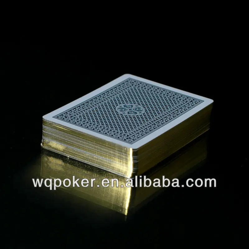 Top Quty Customized 100% NEW Gold Plated Card Poker Set Plastic Playing Cards for Poker Game