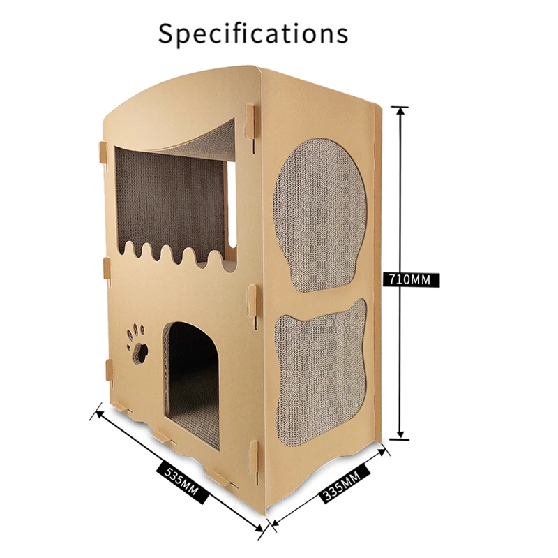 Deku Pet Cat Furniture protector Corrugated Cat Scratcher Cardboard Tower Cat house with Scratching Boards